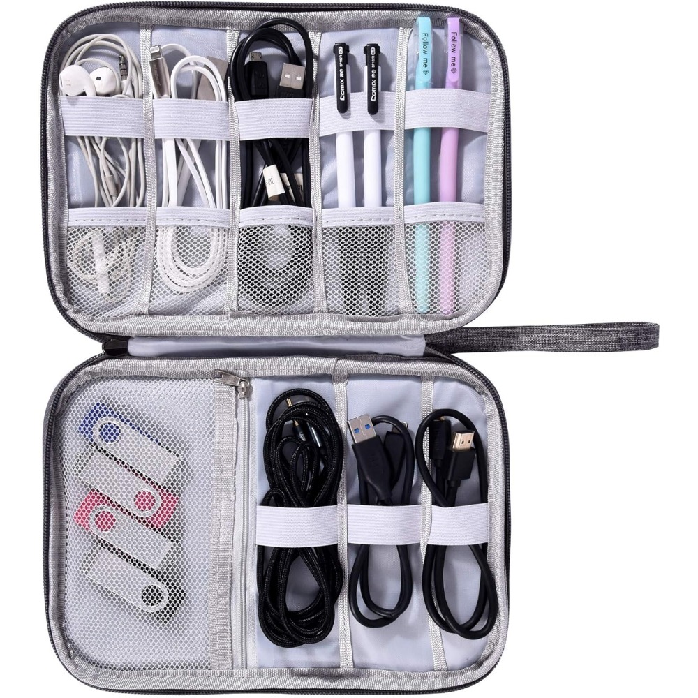 Electronics Organizer Bag, Waterproof Carrying Pouch, Travel Bag, Universal Cable Organizer, Electronics Storage Bag