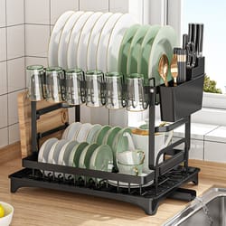 durable stainless steel dish rack, dish drying rack with dish drainer, kitchen counter dish racks, space-saving drain