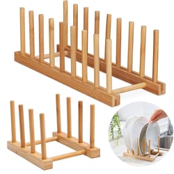 wooden dish drainer rack, kitchen dishes stand plate drying rack, pot lid racks, kitchen organizer, drying cups display