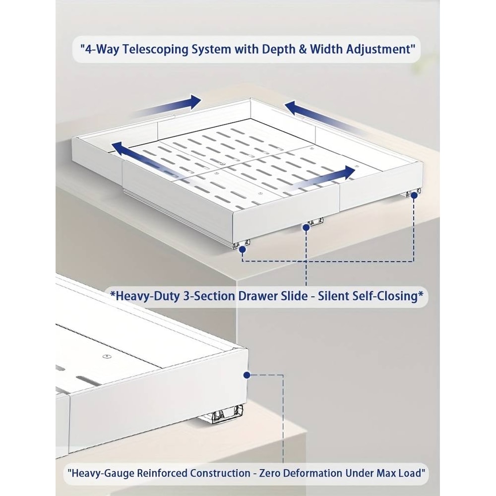 Pull Out Tray Organizer Kitchen Storage Rack Expandable Under Sink Cabinet Silent Slide Drawer Spic 1