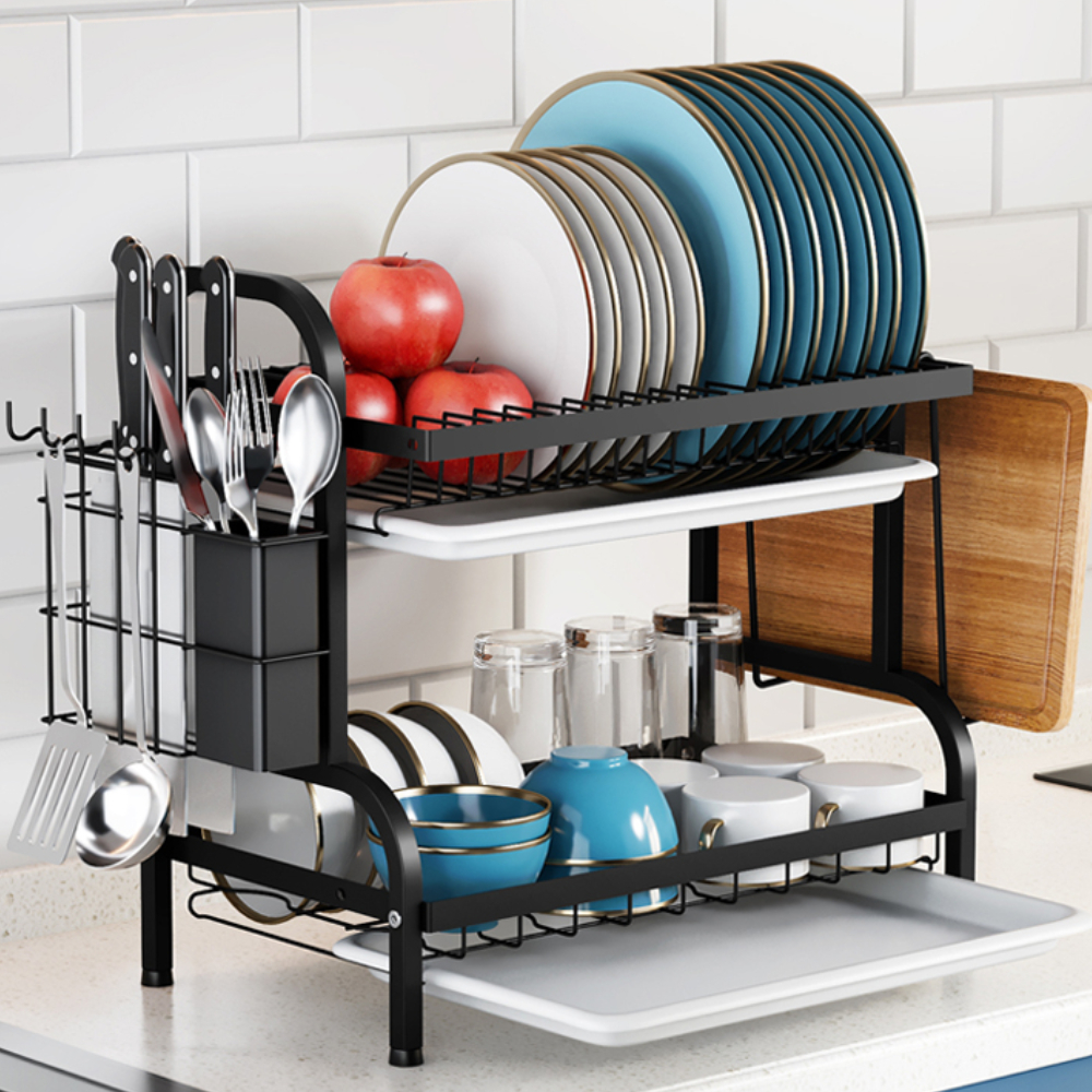 Kitchen Dish Rack Multi Functional Storage Drain Racks Portable Tableware Organizer MultiLayer Hous 3