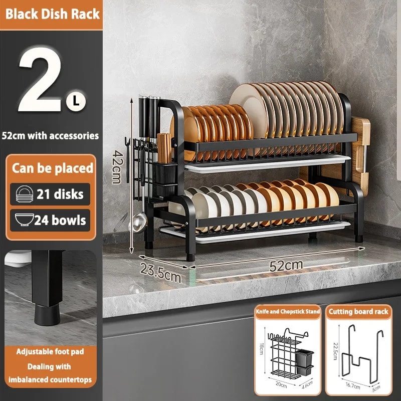 Kitchen Dish Rack Multi Functional Storage Drain Racks Portable Tableware Organizer MultiLayer Hous 5