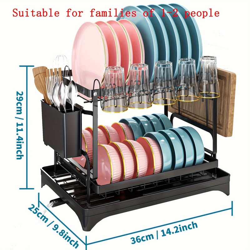 Large Dish Drying Rack for Kitchen Counter with Drainboard, Stainless Steel Dish Drainer for Dish & Cup