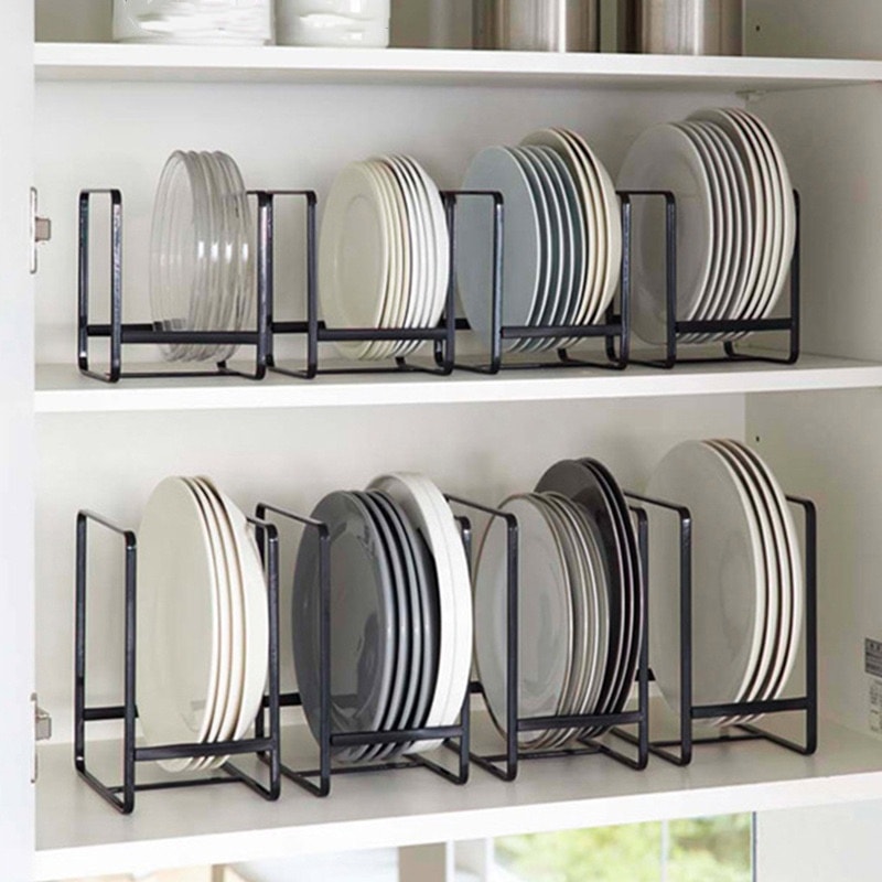 Kitchen Rack Dish Storage Rack, Cabinet Dish Rack, Dinner Plate Drain Rack, Counter top Plate Iron Stand