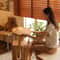 Solid Wood Small Round Stool, Stackable Multi-functional Footstool for Home Dining, Rubber Wood Foldable Self-Contained