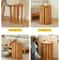 Solid Wood Small Round Stool, Stackable Multi-functional Footstool for Home Dining, Rubber Wood Foldable Self-Contained