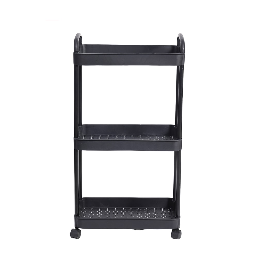 Plastic Rolling Utility Cart With Handle Storage Trolley For Kitchen Office Living Room Movable Sto 4