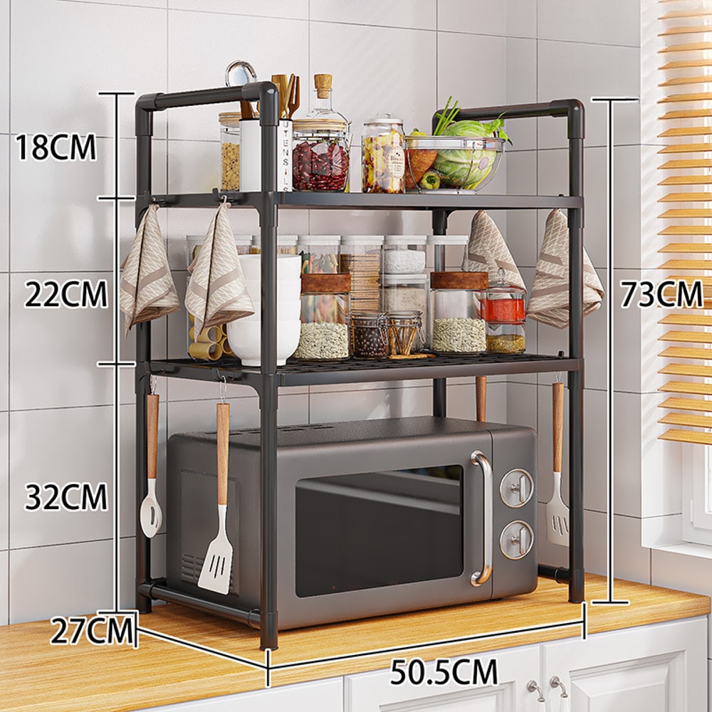 Kitchen Storage Rack Microwave Shelf Organizer MultiLayer Condiment Shelf Simple Countertop Tidying