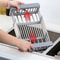 Stainless Steel Kitchen Sink Drain Rack Extendable Dish Drying Rack Fruit Vegetable Washing Drainer 0
