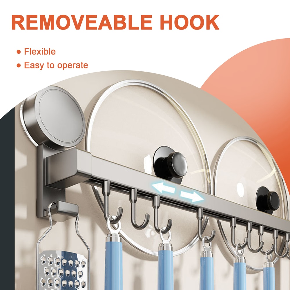 Wall Mounted Kitchen Hook Rack NoPunching Wall Hangers Kitchen Utensils Rack Spoon Shovel Chopping 5