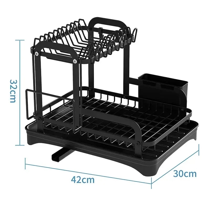 Kitchen Storage Rack Compact MultiFunction Dish Drainer For Bowls And Chopsticks Counter Top Organi 6