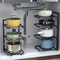 Adjustable Pot Rack Organizer MultiLayer Stainless Steel Pot Storage Rack Household Kitchen Pan Org 1