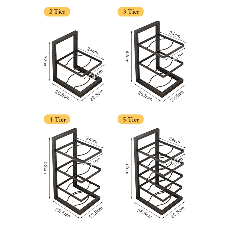 Adjustable Pot Rack Organizer MultiLayer Stainless Steel Pot Storage Rack Household Kitchen Pan Org 5