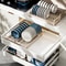 Pull Out Cabinet Dish Storage Rack Stainless Steel Plate Drain Stand Holder Kitchen Drawer Builtin 1
