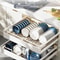 Pull Out Cabinet Dish Storage Rack Stainless Steel Plate Drain Stand Holder Kitchen Drawer Builtin 5
