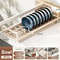 Pull Out Cabinet Dish Storage Rack Stainless Steel Plate Drain Stand Holder Kitchen Drawer Builtin 7