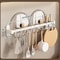 Wall Mounted Kitchen Hook Rack NoPunching Wall Hangers Rail Kitchen Utensils Rack Spoon Shovel Chop 5