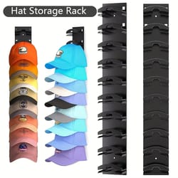 hat organizer for baseball caps, hat rack for wall with strong adhesive, multi-layer cap organizer storage solution