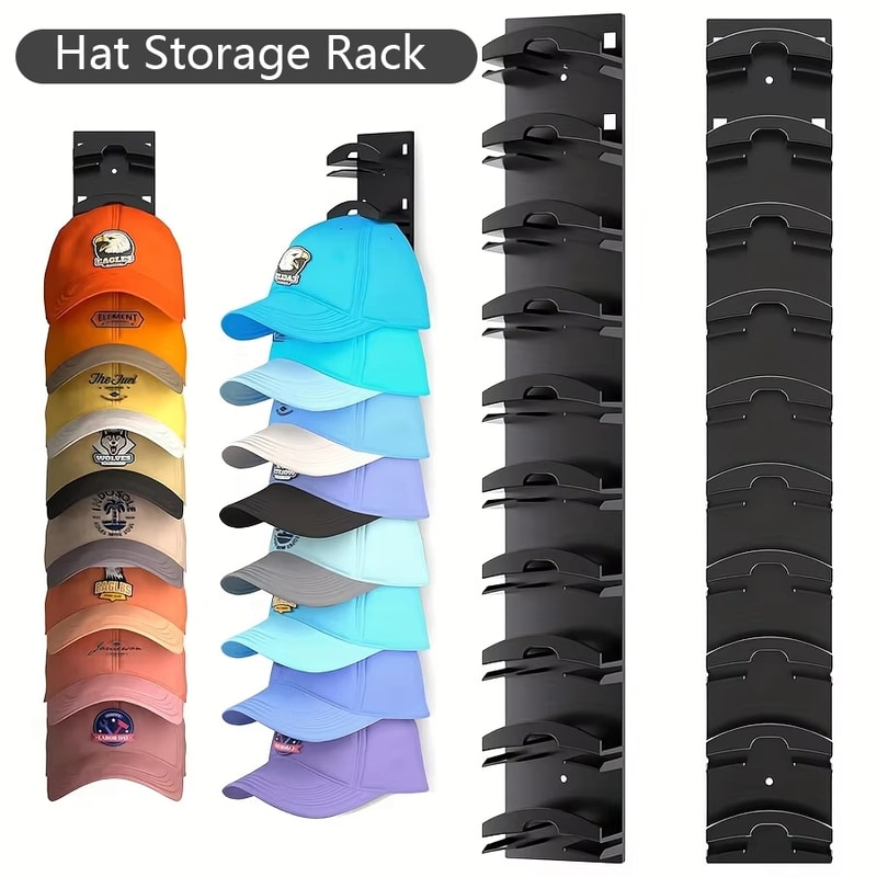 Hat Organizer For Baseball Caps Hat Rack For Wall With Strong Adhesive MultiLayer Cap Organizer Sto 0