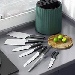 rotation knife holder stand, multifunctional rotating knives stand, removable chopsticks, cutlery utensil storage tank
