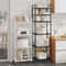 MultiLayer Kitchen Rack Floor To Floor Storage Rack Household Microwave Stove Shelves Multi Scene T 0