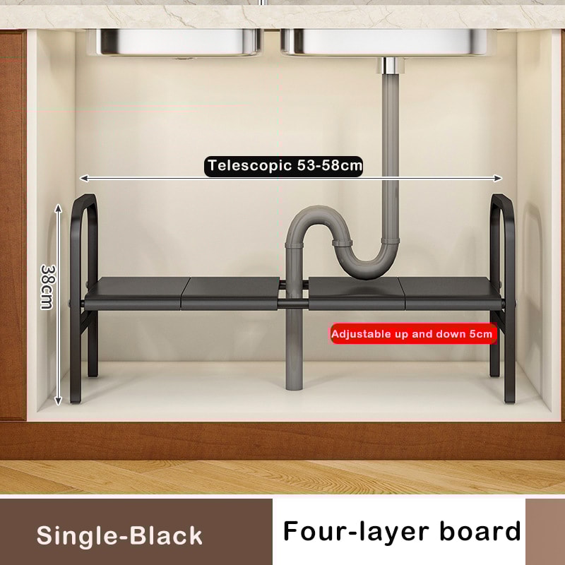 Shelf Under The Sink Flexible Layered Rack Cabinet Organizer Sundries Telescopic Holder Countertop