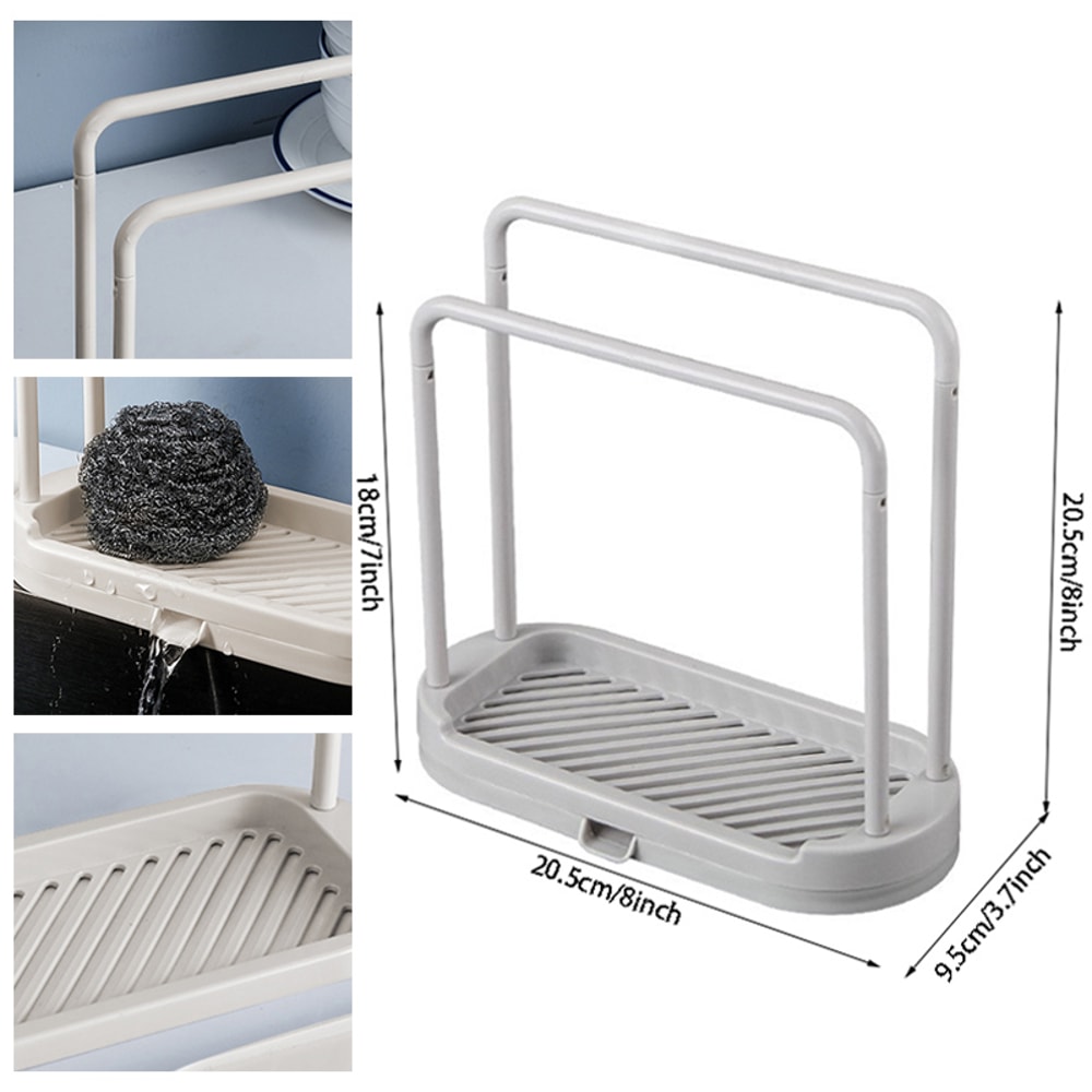 Detachable Kitchen Dishcloth Holder, Sink Sponge Holder, Rag Hanger, Bathroom Scrubber Brush Organizer, Storage Rack