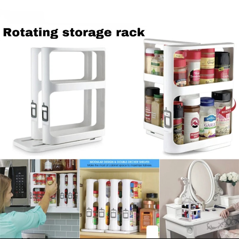 Multilayer Storage Rotating Rack Pullout Rotating Spice Rack Food Storage Rack Cabinet Spice Rack O 1