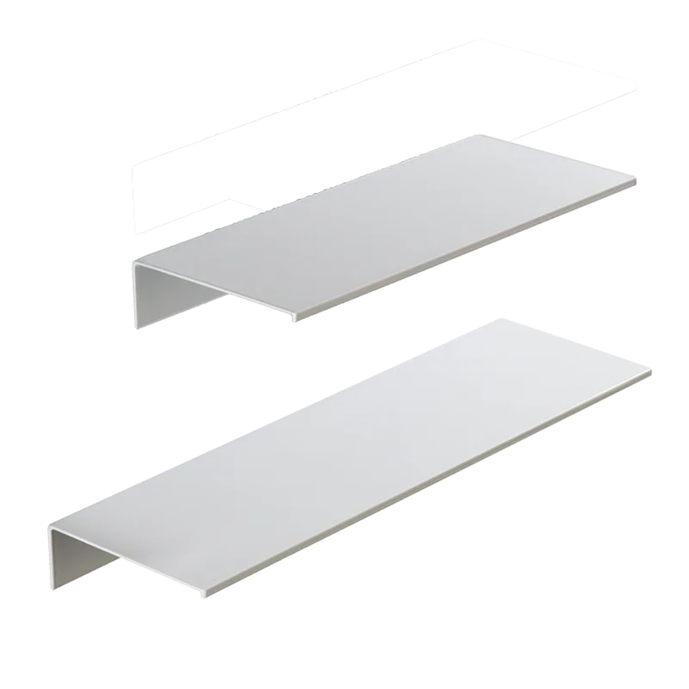 No Drilling Storage Rack Wall Shower Shelf Kitchen White Finish For Modern Bathroom Home SpaceSavin 0