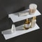 No Drilling Storage Rack Wall Shower Shelf Kitchen White Finish For Modern Bathroom Home SpaceSavin 1
