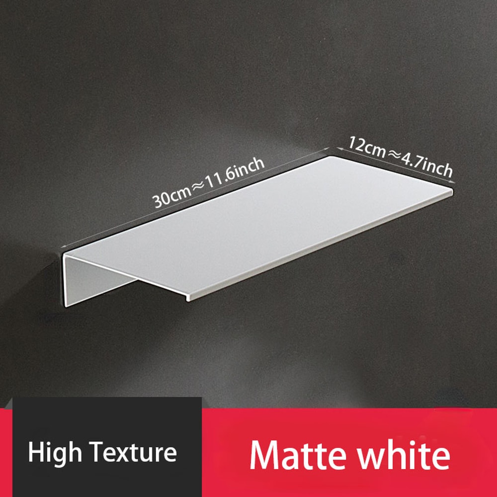 No Drilling Storage Rack Wall Shower Shelf Kitchen White Finish For Modern Bathroom Home SpaceSavin 9