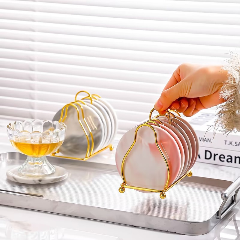 Kitchen Iron Small Dish Rack, Household Gold and Silver Triangular Shelves, Cupboard Dish Storage Draining Shelf