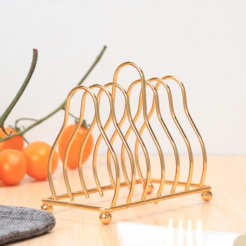 Kitchen Iron Small Dish Rack, Household Gold and Silver Triangular Shelves, Cupboard Dish Storage Draining Shelf