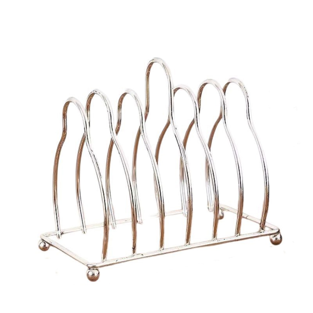 Kitchen Iron Small Dish Rack, Household Gold and Silver Triangular Shelves, Cupboard Dish Storage Draining Shelf