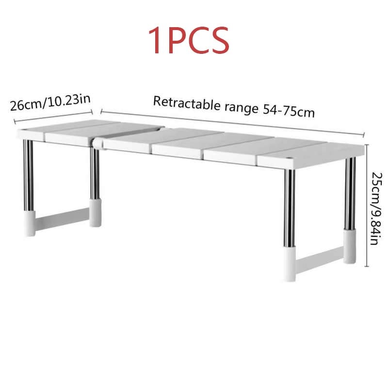Stackable Storage Rack Wardrobe Layered Partition Rack Closet Sorting Shelves Telescopic Sink Holde 5