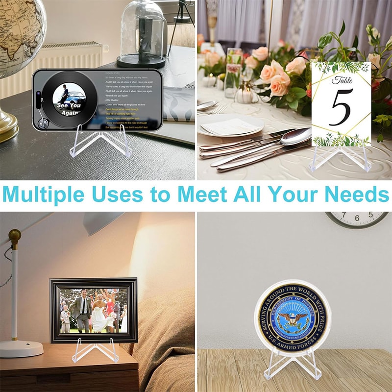 Clear Acrylic Coin Display Stand Holder, Small Easel Rack, Card Support, Commemorative Challenge Coins Capsule Holder