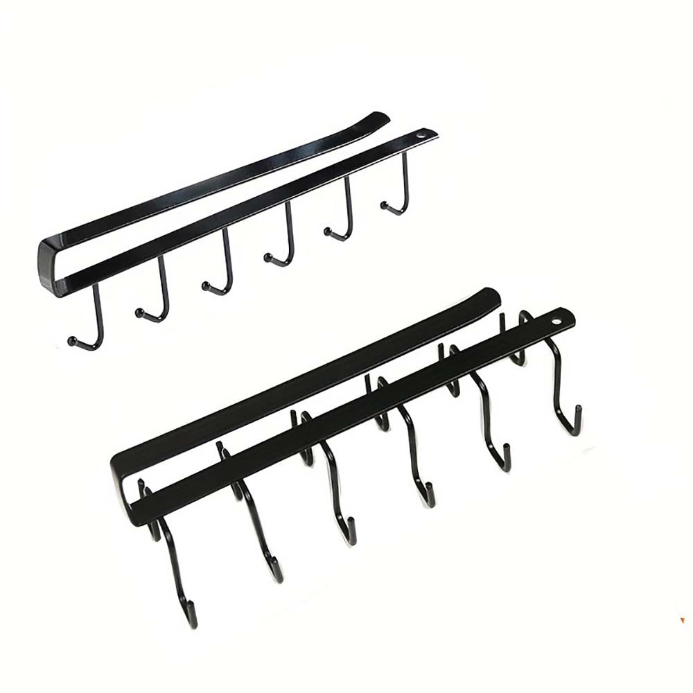 Cabinet Mug Hook Hanging Cup Holder Multi Functional Wardrobe Row Hook Organizer Save Storage Space 6
