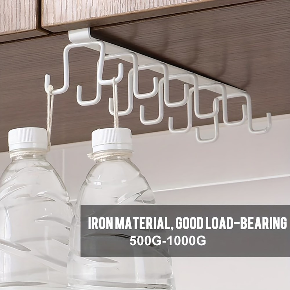 Cabinet Mug Hook Hanging Cup Holder Multi Functional Wardrobe Row Hook Organizer Save Storage Space 5