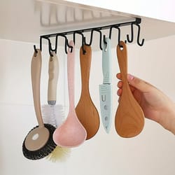 cabinet mug hook, hanging cup holder, multi functional wardrobe row hook organizer, save storage space