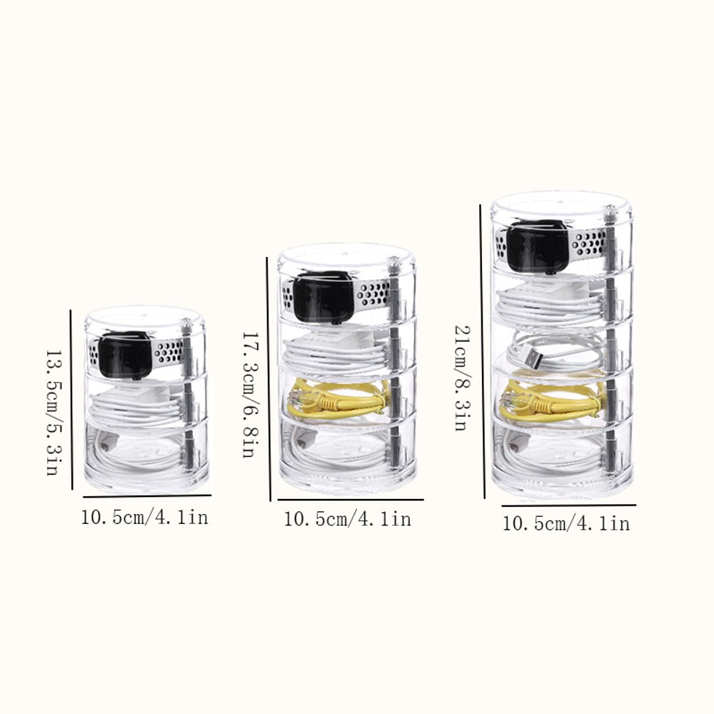 Rotating Transparent Jewelry Box Multi Layer Jewelry Necklace Storage Box Dust Proof Finishing Shel 5