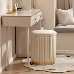 makeup stool, bedroom multi functional storage vanity stool, cream style nail circular low stool with storage