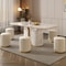 Makeup Stool Bedroom Multi Functional Storage Vanity Stool Cream Style Nail Circular Low Stool With 2
