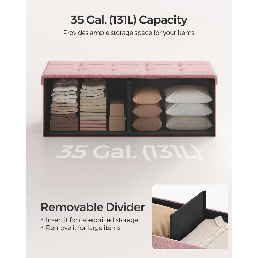 Mazie Collection Folding Storage Ottoman Bench Ottoman Foot Rest End Of Bed Bench Storage Chest 2