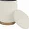 White Velvet Storage Ottoman And Footrest Vanity Stool Round Compact Chair With Hidden Storage For 5