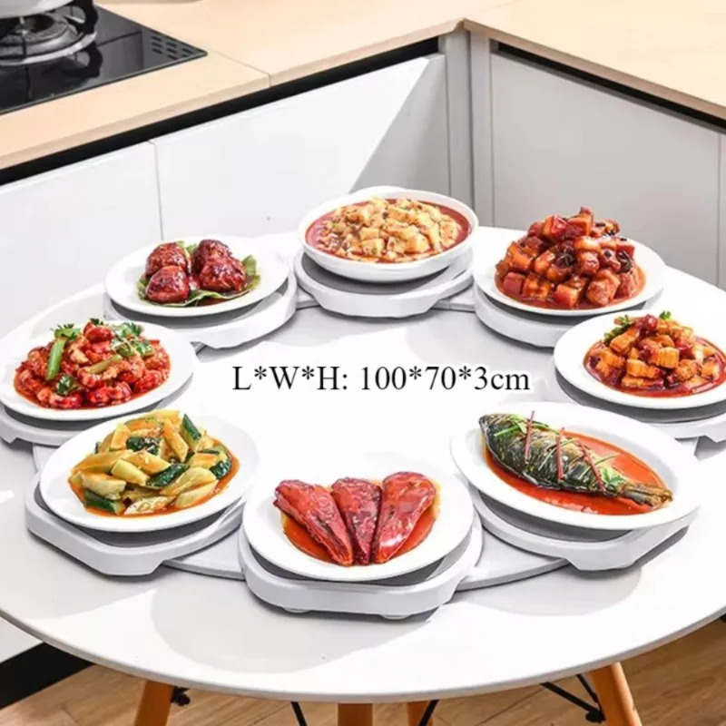 Dining Table Rotating Food Tray Foldable Space Saving Dish For Outdoor Family Picnic Easy Assemble 1