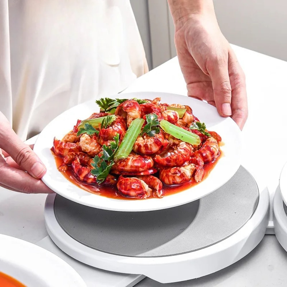 Dining Table Rotating Food Tray Foldable Space Saving Dish For Outdoor Family Picnic Easy Assemble 5