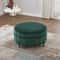 Upholstered Round Ottoman With Reversible Lid Velvet Storage Stool Channel Tufted Pumpkinshape Foot 9