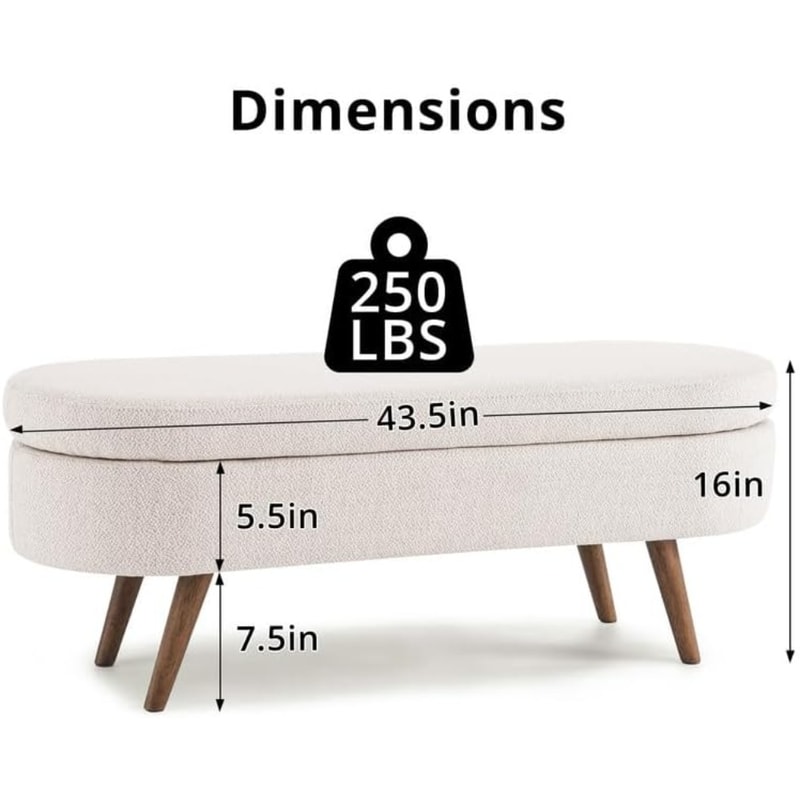 LinenCovered Storage Ottoman Bench FlipTop With Safety Hinges Stylish Home Storage Solution 2