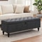Large Upholstered Storage Ottoman Bench With Safety Hinges Spacious Capacity For Living Room Bedroo 0