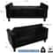 Velvet Upholstered Storage Ottoman With Arms For Bedroom Black ButtonTufted Bench For Hallway Foot 2
